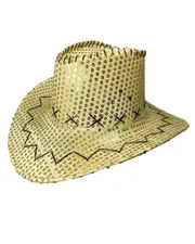 Gold Cowboy Sequins Hat