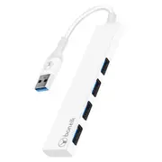 Bonelk Long-Life USB-A to 4 Port USB 3.0 Slim Hub - White [ELK-80041-R]