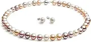 [VN Jewelry] TreasureBay 6-7mm Multi Colours Freshwater Pearl Necklace and Earrings Set