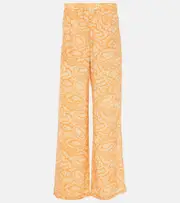 [Stella McCartney] Stella McCartney Mid-rise silk pants AU 6 multicoloured