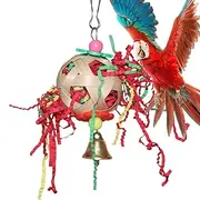 Shredded Toys for Birds - Parrot Foraging Chew Toy - Rattan Ball Bird Shredder Toy, Bird Supplies Suitable for Parakeets, Parrots, Chickens, Hamsters, Gerbils