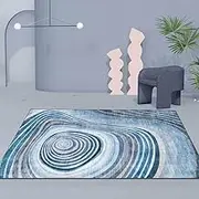 Large Rug Indoor Floor Cover Carpet Living Room Bedroom Office Dining Room Lake Blue White Multicolor Modern Abstract, Blue, 180 x 270 cm