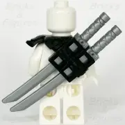 LEGO® Ninjago Black Ninja Scabbard Armour & Two Katana Sword Part 5501 Silver