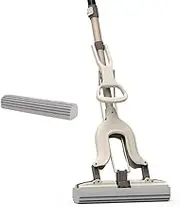 BOOMJOY Sponge Mop Super Squeeze Mop PVA Pads Absorbent Microfibre Hands Free (Mop + Pad*2)