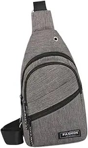 [Hailong Ming] Shoulder Bag for Men, Casual Daily Backpack, Light, Water -repellent, Shoulder Bag, Breast Pocket to Run, Business, Work, Sports