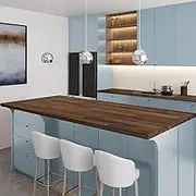 Howizz 36 x 36 x 1.5 Dark Walnut Stained Acacia Butcher Block Island Countertop, Prefinished Solid Wood Table Top for Kitchen/Desktop/Dining Table