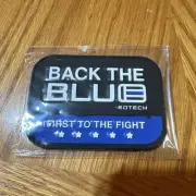EOTech Back The Blue PVC Patch Vinyl Hook Back First To Fight