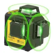 Self Leveling Laser Level Tool, 3x360 Line Lasers, 12 Lines Green Beam Yellow