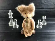 artist Mohair teddy bear beige cat toy plush kitten for Blythe Christmas gift