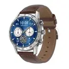 Smart Dual Display Analog Digital Call Watch - Silver Leather