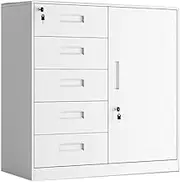 office file cabinet with lock and drawer, small storage cabinet for financial data, tin cabinet for living room