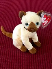 Ty Beanie Baby Siam The Siamese Cat New w Tag Protector Retired Mint Rare