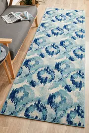 Lesley Whimsical Blue Runner Rug