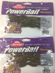 Berkley Powerbait MaxScent Flat Worm Goby New 2 Packs of 10 Bass Drop Shot