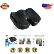 Elegant Black 3-Inch Memory Foam Cushion for Sciatica & Tailbone Pain Relief