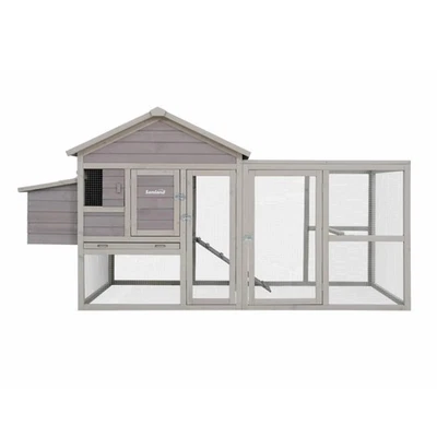 Samland Wooden Outdoor Chicken Coop with Nesting Box, Large Run & Waterproof ...