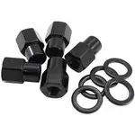 Aeroflow 7/16"-20 .550" Shank Open Wheel Nuts Black (5 Pack) - AF3011-6000
