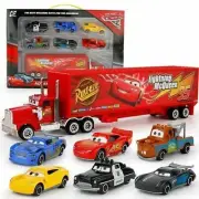 7Pcs Cars 2 Lightning McQueen Racer Car&Mack Truck Kids Toy Collectable Set Gift