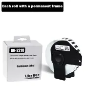 1 Roll DK-2210 Labels Compatible For Brother QL-580N w/1 Premium Permanent Core