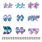 36Pcs Faceted Crystal Glass Dangle Pendants Gradiant Colorful Hanging Charms