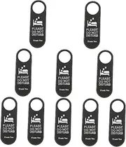 HEALEEP 10 Pcs Funny Door Sign 'do Not Disturb' Leather Tag Easy-hang Decor for Home Cafe