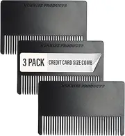 3 Pack Pocket Beard Comb for Men - Mini Hair and Mustache Styling Comb Kit | Anti-Static Wallet Comb for Men’s Beard Care, Grooming, and Detangling | Portable Small Combs for On-The-Go