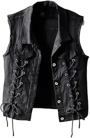 [OFFSUM] Women'S Denim Vest - Spring Autumn Denim Vest Sleeveless Plus Size Korean Style Single Breasted Casual Front Button Waistcoat Coat Top