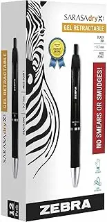 Zebra Pen Sarasa Dry X1 Retractable Gel Pen, Medium Point, 0.7mm, Black Ink, 12-Pack