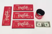 Coke Coca Cola Self Rolling Foam Drink Koozie - LOT of 5 UNSUED - Roll Up Coozie