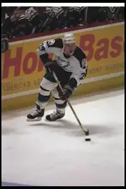 Rightwinger Alexander Selivanov Tampa Bay Lightning moves the puck- Old Photo