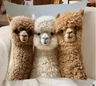 Throw Pillow Cover, Alpaca Pattern Decorative Throw Pillow Cover, 18x18