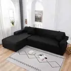 Elastic Plain Sofa Covers Corner Couch Cover Chaise Cover Protect 1/2/3/4 Seater