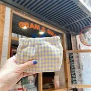 Plaid Cotton Coin Purse Plaid - Light Blue - One Size