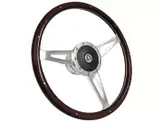 1965-67 Ford Mustang Shelby Style Espresso Wood Steering Wheel Kit, GT-500 (for: Ford)