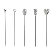 10 Pack Toothpick Reusable Cocktail Skewers Metal Cocktail Pick for Olives Fruit