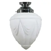Empire Opal Matt 8&quot; Shade w 4 1/4&quot; Chrome Batten Fix Light