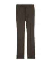 flared pants in striped flannel FR50 Black