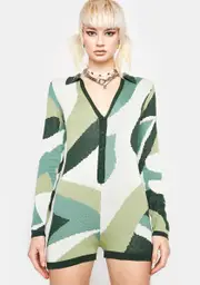 [Edikted] Renee Geometric Knitted Romper