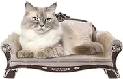Sofa Shaped Cat Scratching Couch -Thick Scratching Cardboard, Luxury Cat Lounge Bed for Indoor Cat Rest and Play, Scratcher Pad for Kitty-White