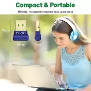 USB Bluetooth Adapter for PC - QGOO Bluetooth Dongle 5.3 EDR, Wireless Windows