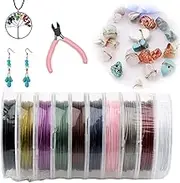 10 Roll Colorful Wires Beading Wire, 0.38 mm Jewelry Beading Wire for DIY Craft Bracelet Necklaces Jewelry Making Cord String(with Cutting Pliers)
