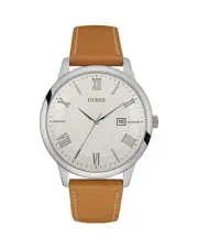 Guess Classic Watch Tan Leather Band GUW0972G1 Men Brown Watches