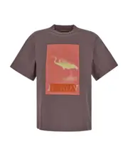 Heron-print short-sleeved T-shirt XS Black