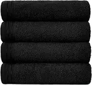 GC GAVENO CAVAILIA Large Towels Bath Sheet - Highly Absorbent Egyptian Cotton Towel Set - 4 Pack Extra Soft Large Bath Towel Black - Quick Dry Bath Sheets - 450 GSM Washable Towels, 75 X 135 Cm