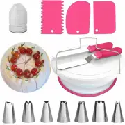 Roczential 35 Pack Cake Stand, Rotating Cake Turntable with 2 Icing Spatula,7...