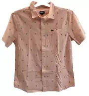 ONeill Quiver Stretch Dobby Button Up Shirt Men's Large Pink Woven SSNEW