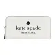 【KATE SPADE】荔枝紋壓印LOGO拉鍊長夾(白)