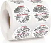 Candle Warning Labels 1.5 inch Candle Jar Container Stickers Candle Making Stick