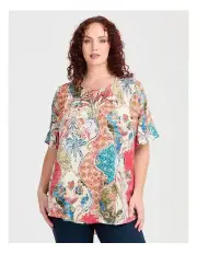 [Taking Shape] Belle Paisley Natural Top in Print