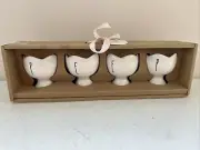 Rae Dunn Egg Cups Artisan Collection Set/4 P E E P